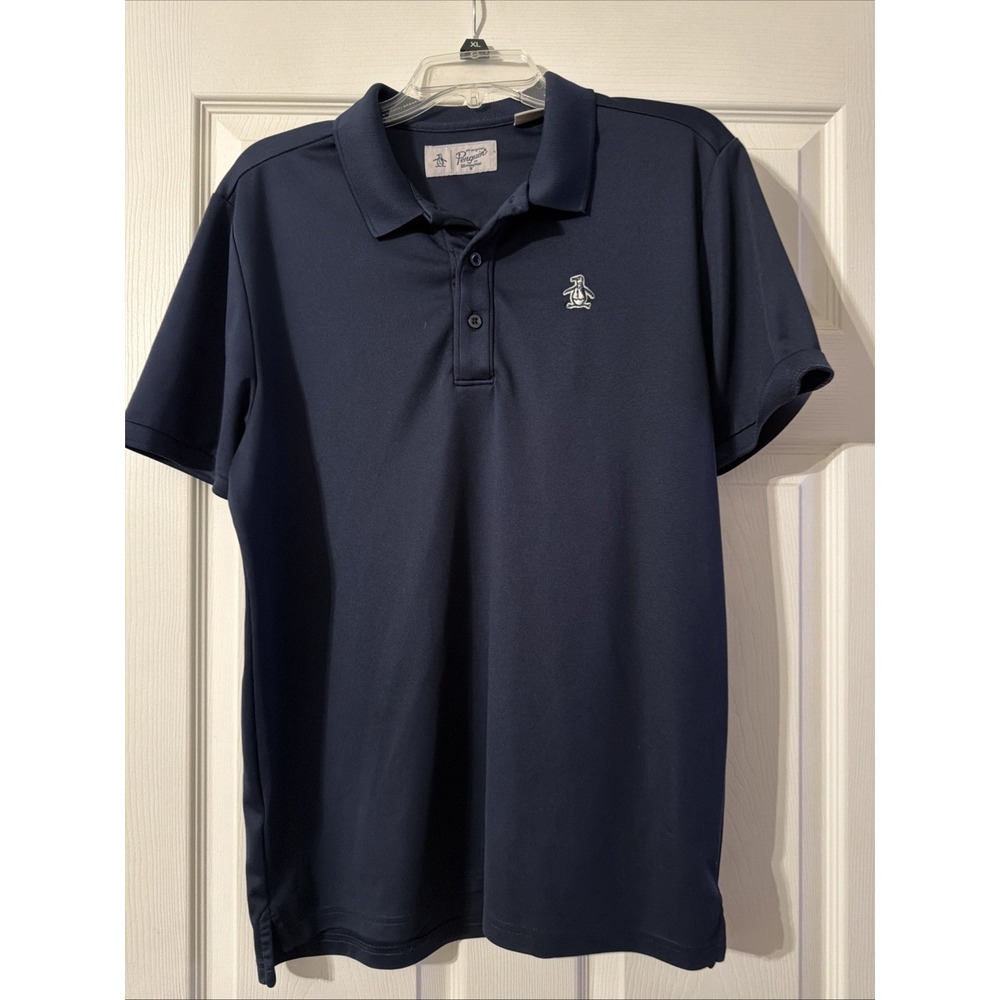 Original Penguin Polo short sleeve shirt Navy Blue Men's Medium Golf Polo Logo
